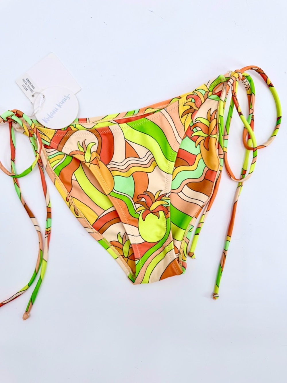KULANI KINIS Road Runner Fun Full Tie Side Bikini Bottom NWT - Picture 3 of 8
